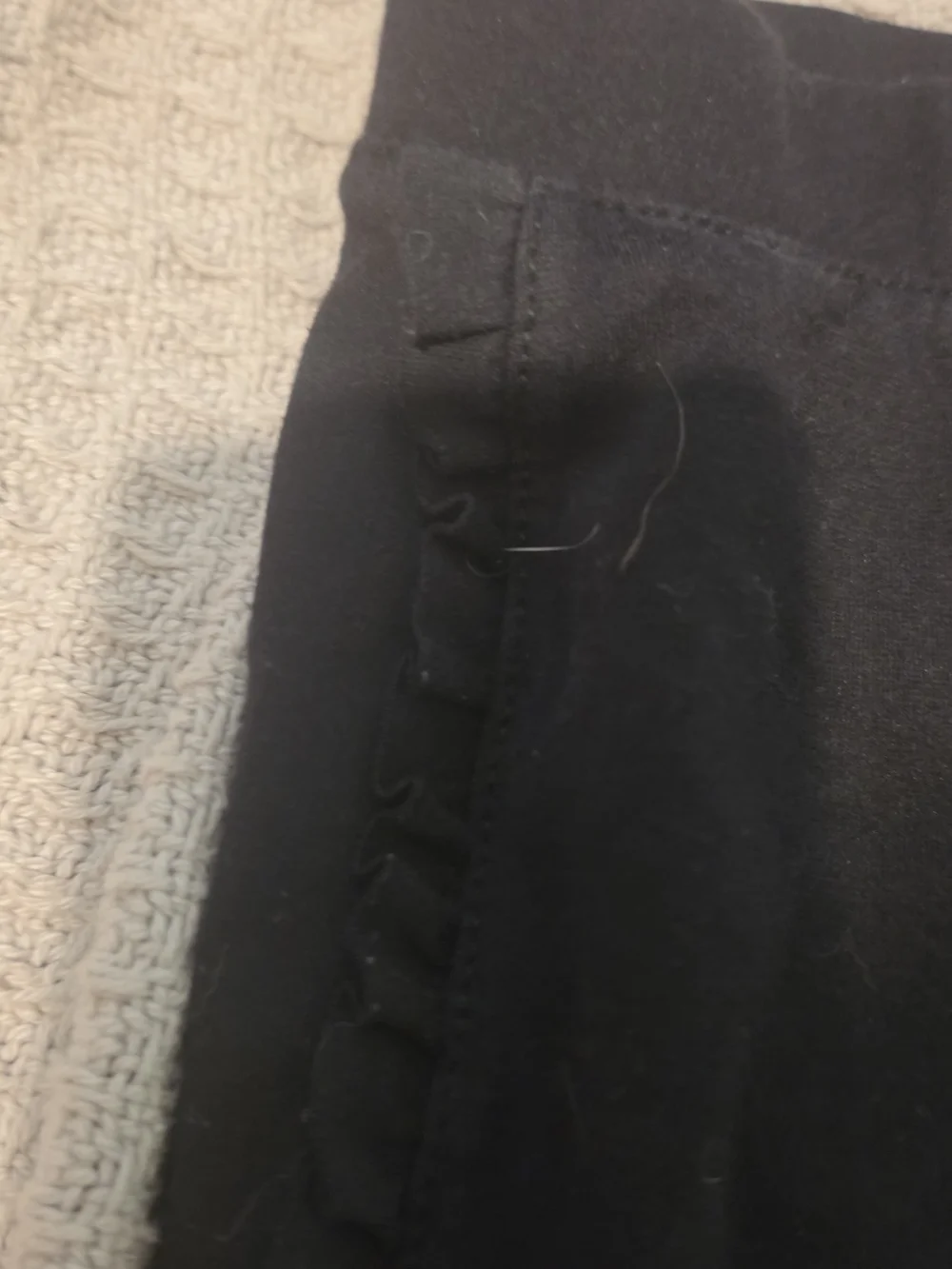 The Children's Place Black Leggings with Side Ruffle Trim